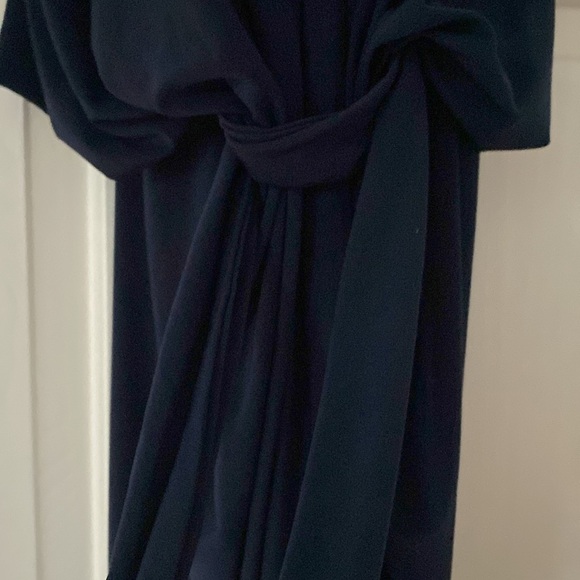 Misa Los Angeles Domino Tie Front Mini Dress Midnight Blue Navy - Picture 6 of 10